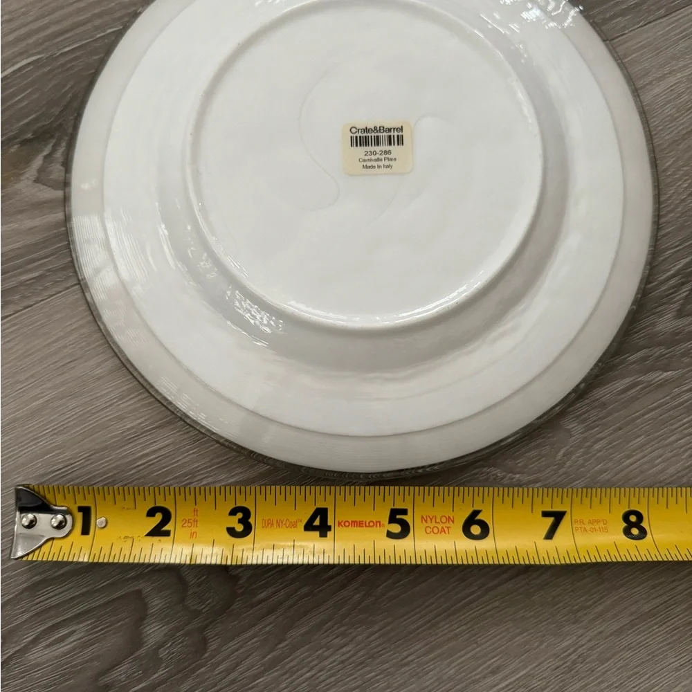 Crate & barrel carnivalle blown art glass made in Italy plate